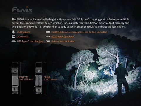 Fenix PD36R Rechargeable Flashlight